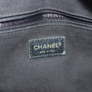 CHANEL Hand Bag Cotton Black Gold CC Auth 130759-17