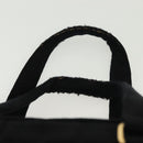 CHANEL Hand Bag Cotton Black Gold CC Auth 130759-8