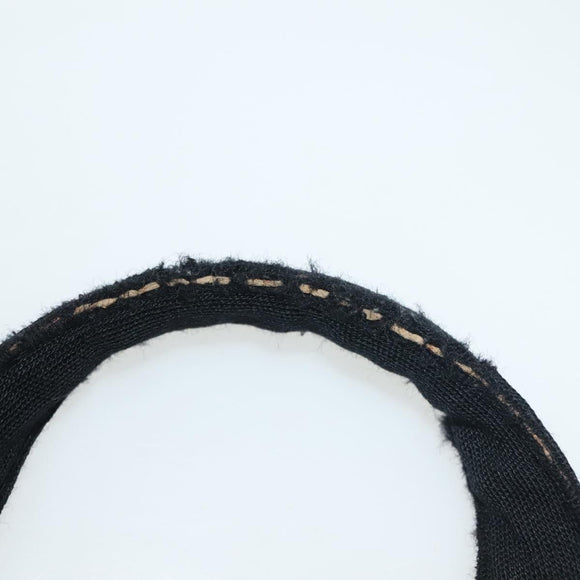 CHANEL Hand Bag Cotton Black Gold CC Auth 130759