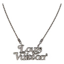 LOUIS VUITTON Colliers Quard LV Strass Necklace metal Silver MP2691 Auth 130779A-1