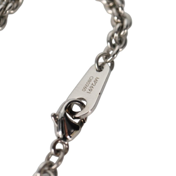 LOUIS VUITTON Colliers Quard LV Strass Necklace metal Silver MP2691 Auth 130779A