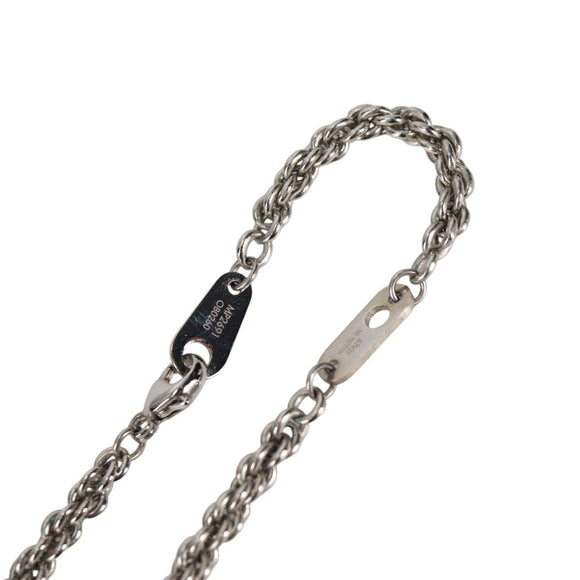 LOUIS VUITTON Colliers Quard LV Strass Necklace metal Silver MP2691 Auth 130779A