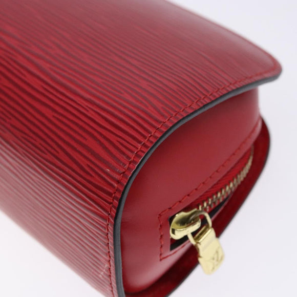 LOUIS VUITTON Epi Dauphine PM Pouch Castilian Red M48447 LV Auth 130785