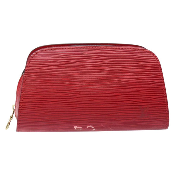 LOUIS VUITTON Epi Dauphine PM Pouch Castilian Red M48447 LV Auth 130785