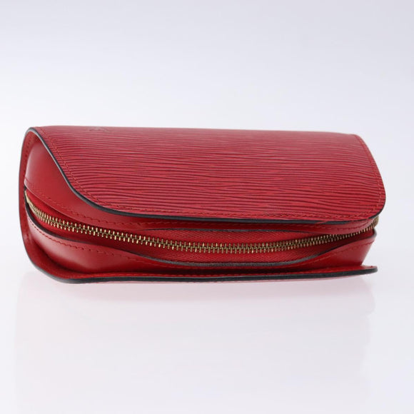 LOUIS VUITTON Epi Dauphine PM Pouch Castilian Red M48447 LV Auth 130785