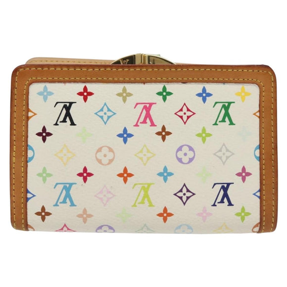 LOUIS VUITTON Multicolor Portefeuille Viennois Wallet White M92987 Auth 130787