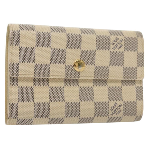 LOUIS VUITTON Damier Azur Portefeuille Alexandra Wallet N63068 LV Auth 130788
