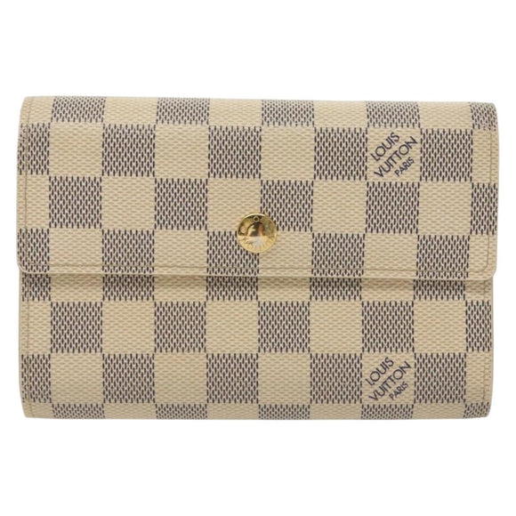 LOUIS VUITTON Damier Azur Portefeuille Alexandra Wallet N63068 LV Auth 130788
