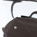 Salvatore Ferragamo Gancini Sophia Bag Leather 2way Dark Brown Auth 130806V-16