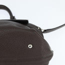 Salvatore Ferragamo Gancini Sophia Bag Leather 2way Dark Brown Auth 130806V-17