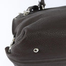 Salvatore Ferragamo Gancini Sophia Bag Leather 2way Dark Brown Auth 130806V-18