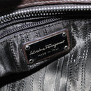 Salvatore Ferragamo Gancini Sophia Bag Leather 2way Dark Brown Auth 130806V-21