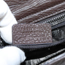 Salvatore Ferragamo Gancini Sophia Bag Leather 2way Dark Brown Auth 130806V-11