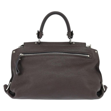 Salvatore Ferragamo Gancini Sophia Bag Leather 2way Dark Brown Auth 130806V - 0