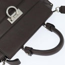 Salvatore Ferragamo Gancini Sophia Bag Leather 2way Dark Brown Auth 130806V-6