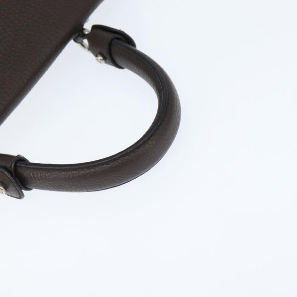 Salvatore Ferragamo Gancini Sophia Bag Leather 2way Dark Brown Auth 130806V