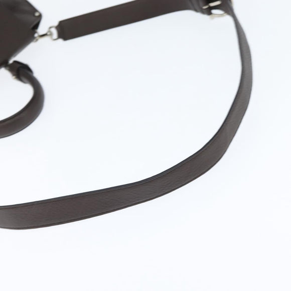 Salvatore Ferragamo Gancini Sophia Bag Leather 2way Dark Brown Auth 130806V