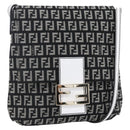 FENDI Zucchino Canvas Mamma bucket Shoulder Bag Brown Gold Auth 130807V-1