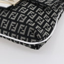 FENDI Zucchino Canvas Mamma bucket Shoulder Bag Brown Gold Auth 130807V-14