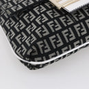 FENDI Zucchino Canvas Mamma bucket Shoulder Bag Brown Gold Auth 130807V-15