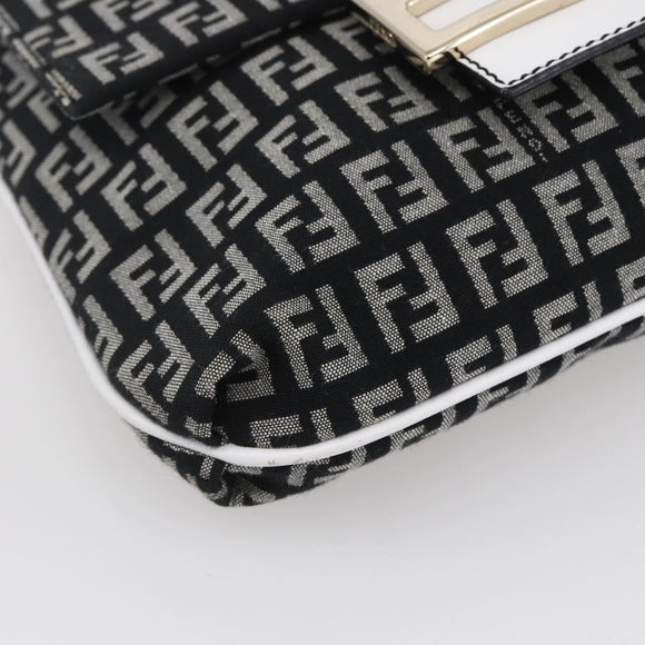 FENDI Zucchino Canvas Mamma bucket Shoulder Bag Brown Gold Auth 130807V