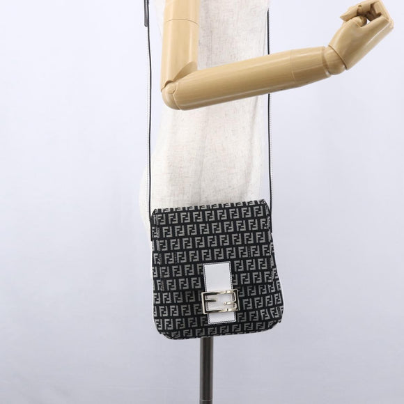 FENDI Zucchino Canvas Mamma bucket Shoulder Bag Brown Gold Auth 130807V