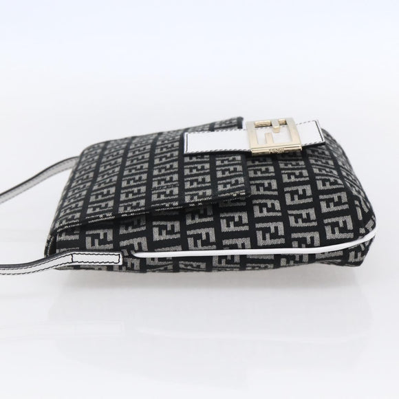 FENDI Zucchino Canvas Mamma bucket Shoulder Bag Brown Gold Auth 130807V
