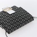FENDI Zucchino Canvas Mamma bucket Shoulder Bag Brown Gold Auth 130807V-6