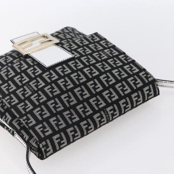 FENDI Zucchino Canvas Mamma bucket Shoulder Bag Brown Gold Auth 130807V