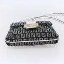 FENDI Zucchino Canvas Mamma bucket Shoulder Bag Brown Gold Auth 130807V-5