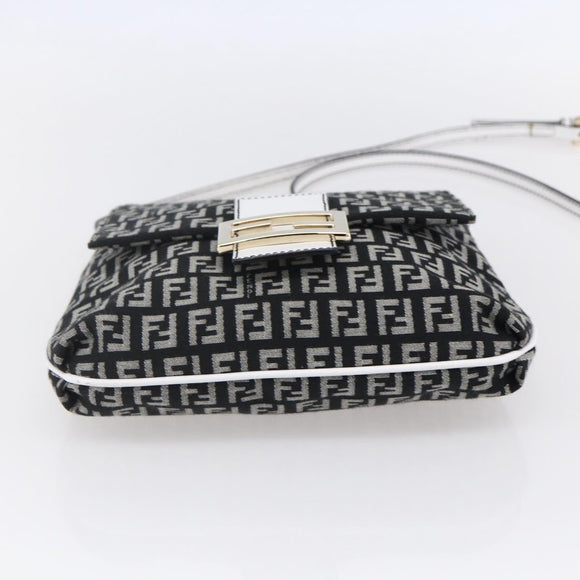 FENDI Zucchino Canvas Mamma bucket Shoulder Bag Brown Gold Auth 130807V