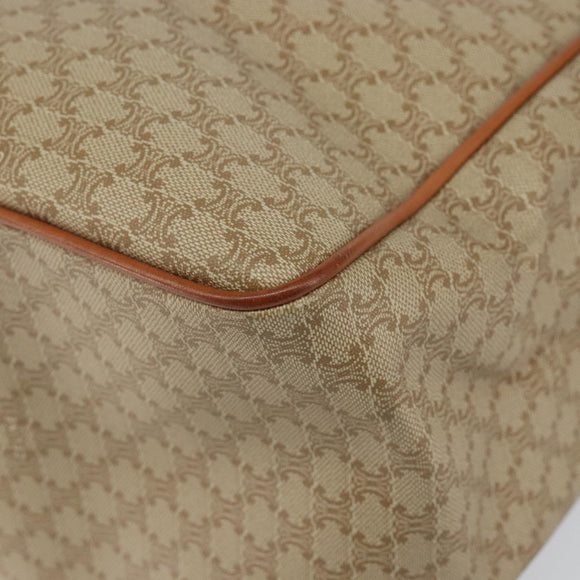CELINE Macadam Canvas Shoulder Bag PVC Beige Gold Auth 130820