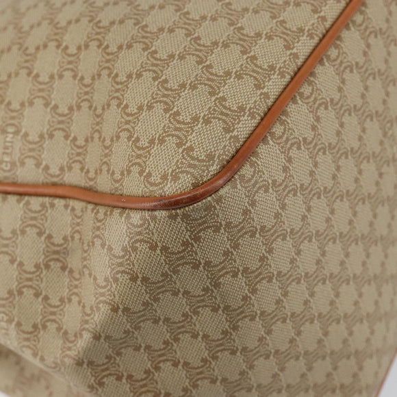 CELINE Macadam Canvas Shoulder Bag PVC Beige Gold Auth 130820