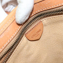 CELINE Macadam Canvas Shoulder Bag PVC Beige Gold Auth 130820-19