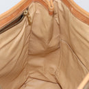 CELINE Macadam Canvas Shoulder Bag PVC Beige Gold Auth 130820-20