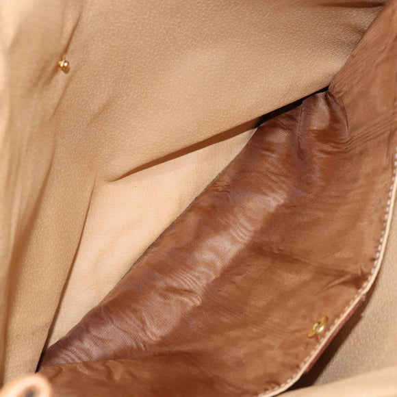 CELINE Macadam Canvas Shoulder Bag PVC Beige Gold Auth 130820