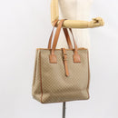 CELINE Macadam Canvas Shoulder Bag PVC Beige Gold Auth 130820-23