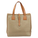 CELINE Macadam Canvas Shoulder Bag PVC Beige Gold Auth 130820-13