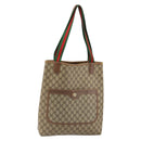 GUCCI GG Supreme Web Sherry Line Tote Bag PVC Beige Gold 89 02 003 Auth 130821-1