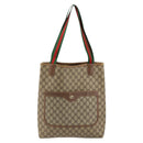 GUCCI GG Supreme Web Sherry Line Tote Bag PVC Beige Gold 89 02 003 Auth 130821-13