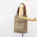 GUCCI GG Supreme Web Sherry Line Tote Bag PVC Beige Gold 89 02 003 Auth 130821-21