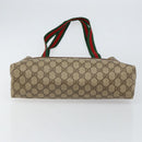 GUCCI GG Supreme Web Sherry Line Tote Bag PVC Beige Gold 89 02 003 Auth 130821-5