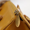 Burberrys Shoulder Bag Leather Yellow Gold Auth 130822-10