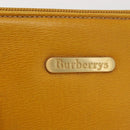 Burberrys Shoulder Bag Leather Yellow Gold Auth 130822-11