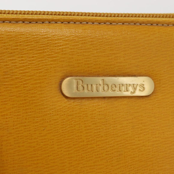 Burberrys Shoulder Bag Leather Yellow Gold Auth 130822
