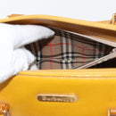 Burberrys Shoulder Bag Leather Yellow Gold Auth 130822-19