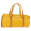 Burberrys Shoulder Bag Leather Yellow Gold Auth 130822-1