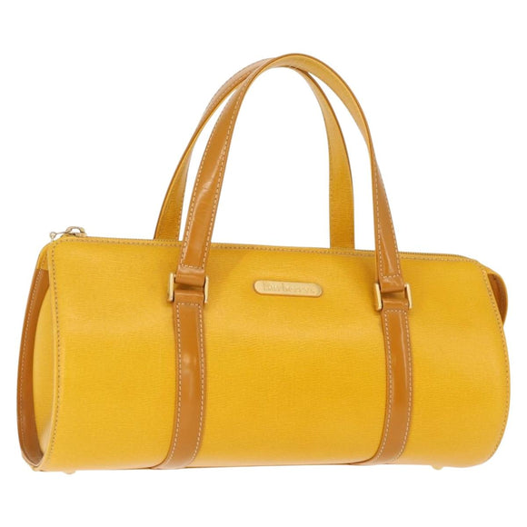 Burberrys Shoulder Bag Leather Yellow Gold Auth 130822
