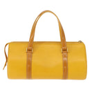 Burberrys Shoulder Bag Leather Yellow Gold Auth 130822-2