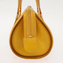 Burberrys Shoulder Bag Leather Yellow Gold Auth 130822-3